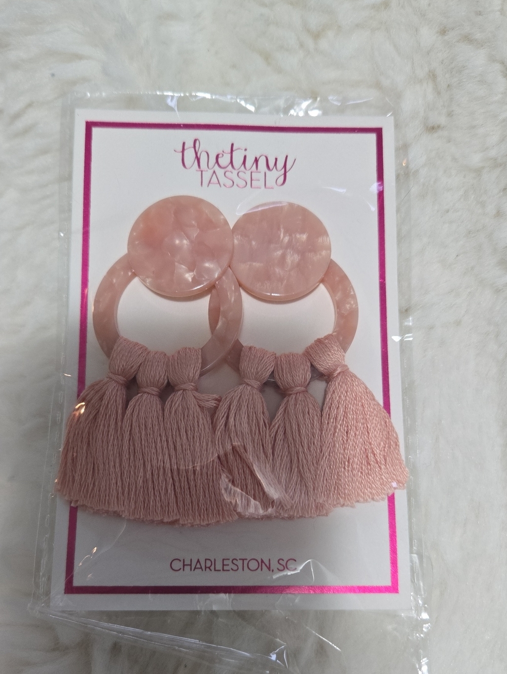 Hoop Earrings in Blush Pink